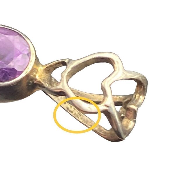 Amethyst Atlantisite Pendant with sterling silver 925 with multiple gems and dro - Picture 6 of 9